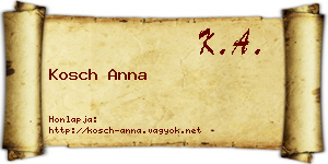 Kosch Anna névjegykártya